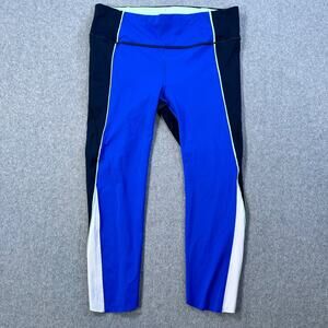 Athleta Velocity Colorblock Capri Leggings Women's Medium Stretch Zipper Pocket
